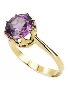 Amethyst 14 Karat Gelbgold Ring Vintage Stil vrc157y